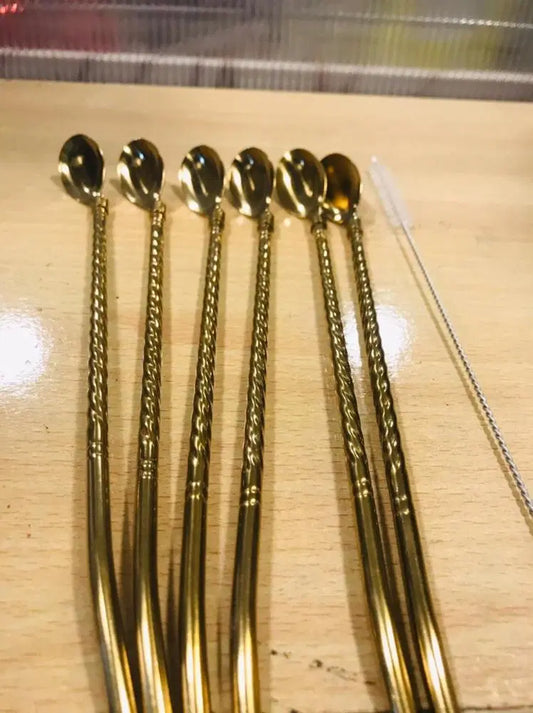 6 Pcs Metallic Spoon Set